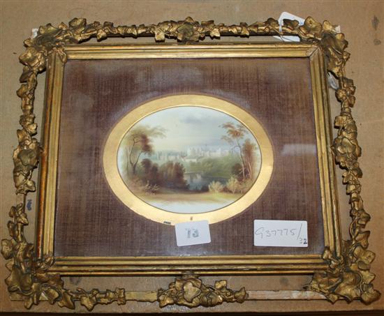 Framed porcelain plaque